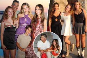 Jessica Alba, Cash Warren and their three kids in Greece.