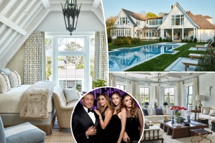 Sylvester Stallone split image with his house.