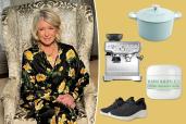 Martha Stewart with insets of Amazon products