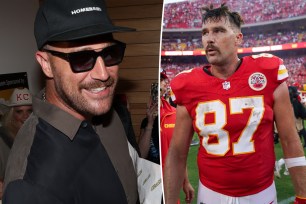 Travis Kelce split image.