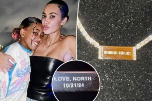 Kim Kardashian and North West split with the "Skibidi Toilet" necklace.