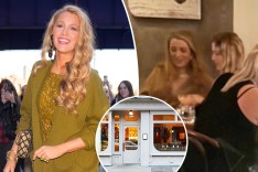 Blake Lively split with her at Don Angie with an inset of the restaurant.