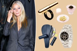 Gwyneth Paltrow with insets of several of her gift picks