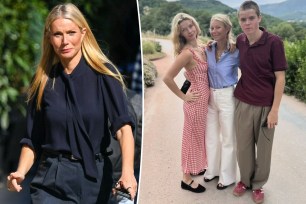 Gwyneth Paltrow split image with her kids.