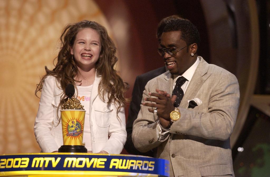 Sean "Diddy" Combs with Daveigh Chase at the 2003 Movie Awards.