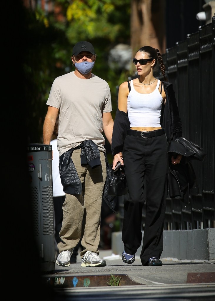 Leonardo DiCaprio and his girlfriend, Vittoria Ceretti, held hands while walking in New York City on Wednesday.